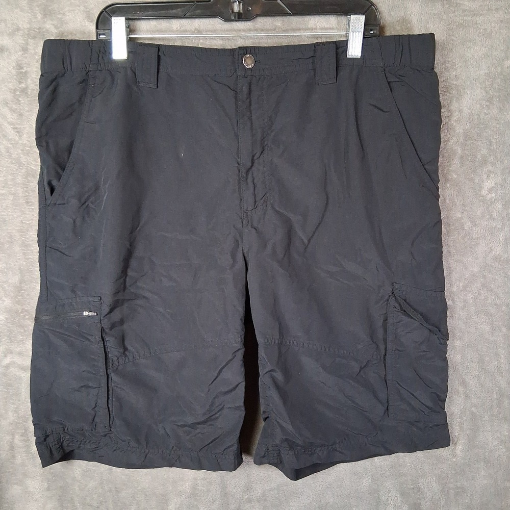 Columbia Kestrel Trail Cargo Shorts Men Size 40 X 12 Black Omni-Shade Hiking